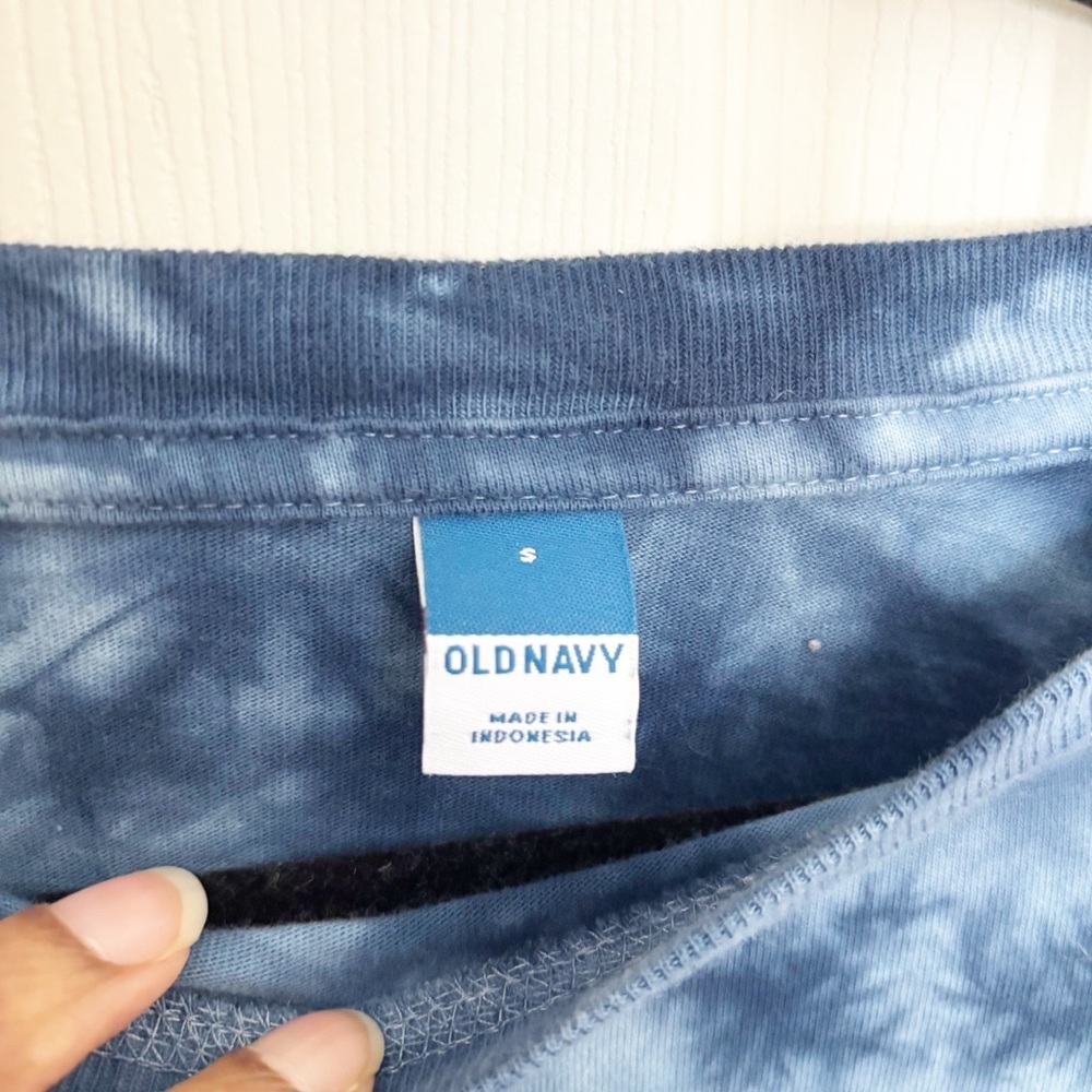 Old Navy Blue Tie Dye Long Sleeve Tee Size Small - Picture 3 of 4